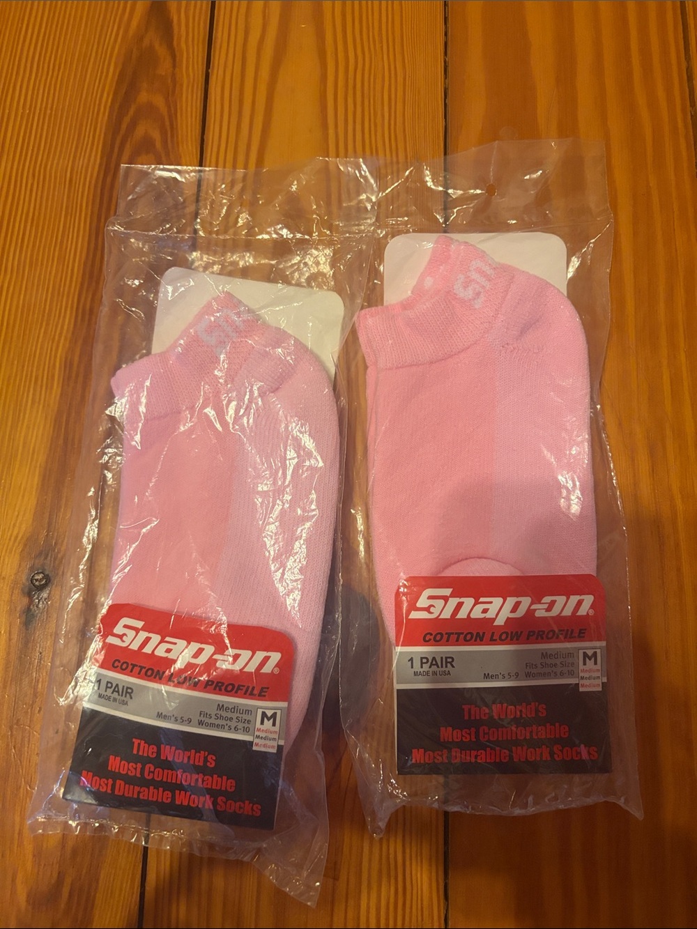 New pink snap on low profile socks